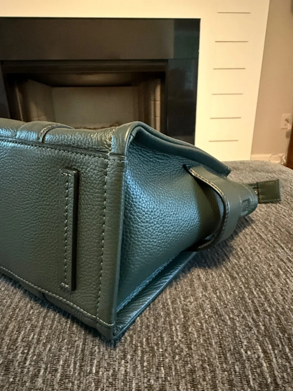 Marc Jacobs Dark Green Pebbled Leather The ToteBag with Scarf Accent - Picture 13 of 17
